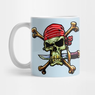 Skull Crossbones & A Knife Mug